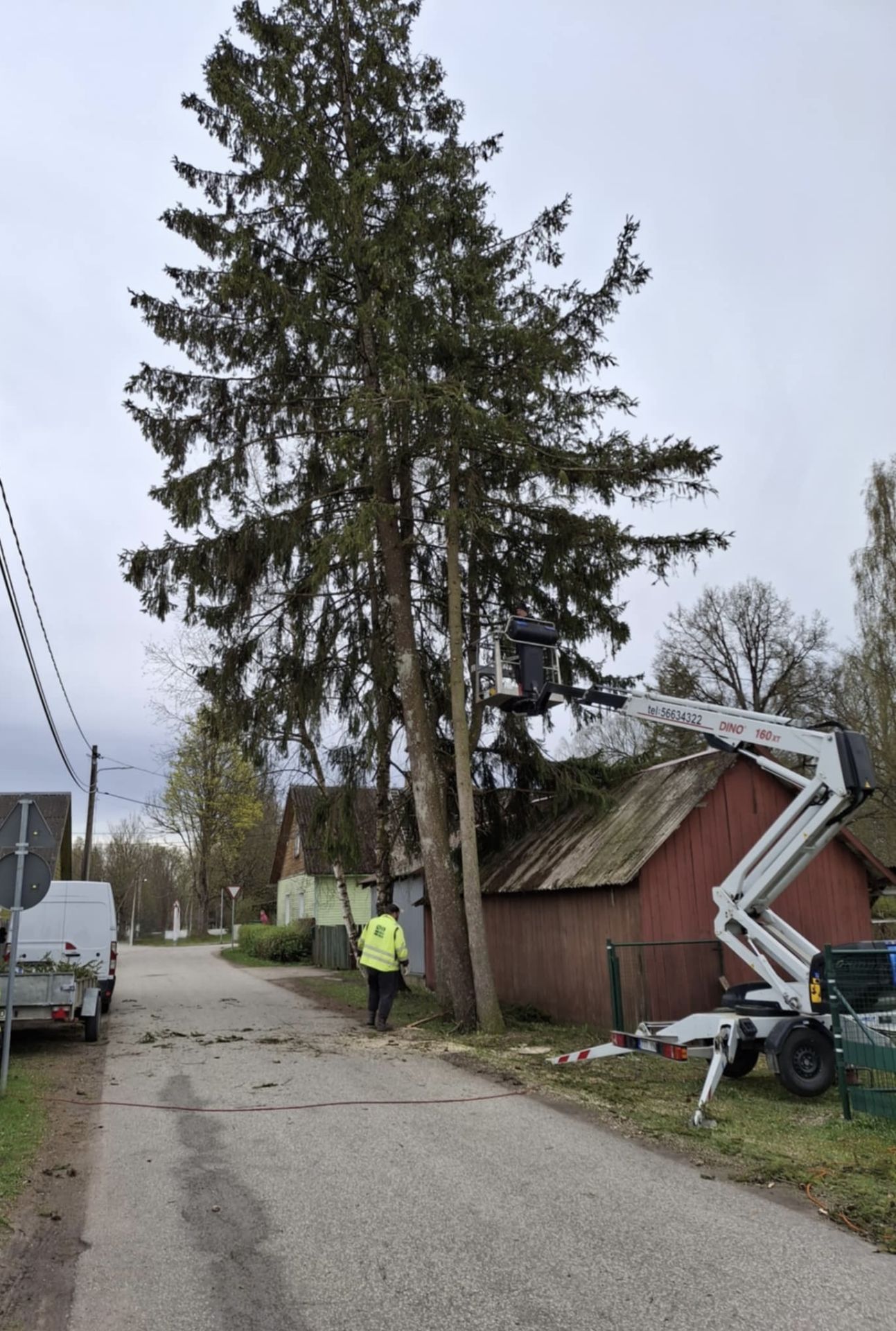 Tõstuki teenused Dino 160XT tõstuk, Korvtõstuki rent, Katuste pesemine, Fassaadi pesu, Kõrgtööd, Arborist Pärnumaal Vändra, Pärnumaa, Viljandi
